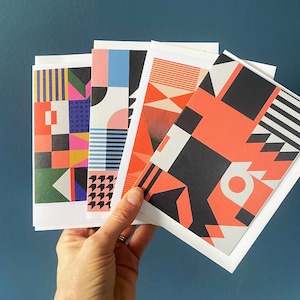 Tarjetas de felicitación geométricas (paquete de 3)