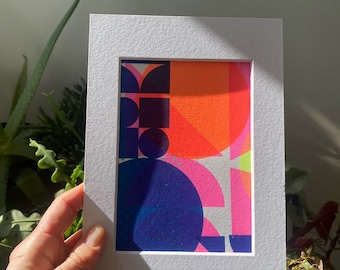 Limited edition - screen print - A5 unique abstract pattern