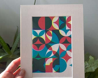 Limited edition - Screen print - A5 unique abstract pattern