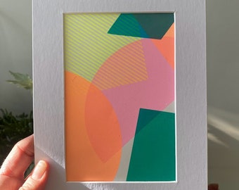 Limited edition - Screen print - A5 unique abstract pattern