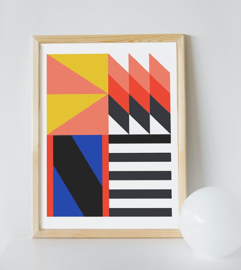 Giclee print A4 geometric block pattern zdjęcie 1