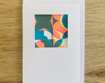 Greeting card - Screen printed - A6 - geometric