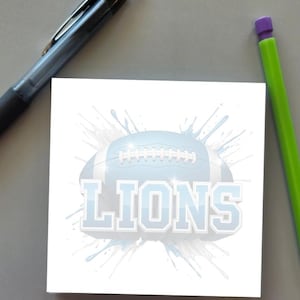 Blocco note dei Detroit Lions, squadra di football americano NFL, formato 10 x 10 cm, con sfondo sfumato (50 pagine)