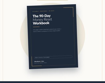 90-Day Money Reset Workbook, Printable Budget Planner, Finance Journal (PDF Download)