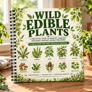 Wild Edible Plants Book, Beginner Foraging Handbook, Plant Identification Guide, Wild Food Reference, Nature Study Book, Outdoor Explorer