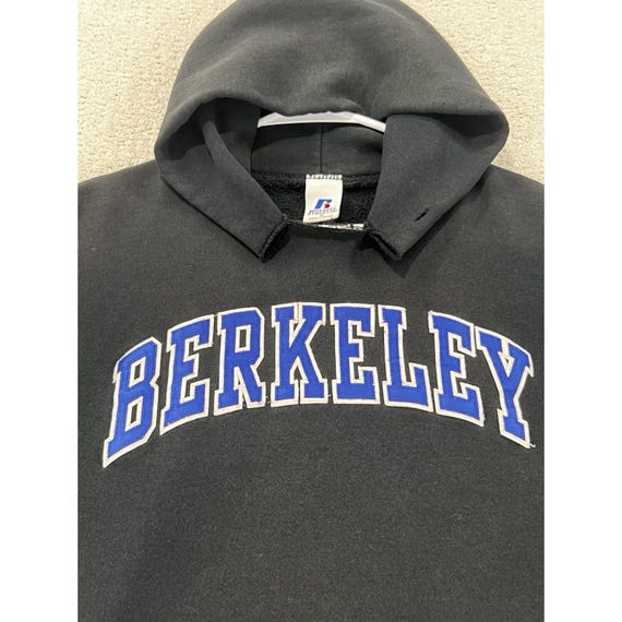 Vintage Russell Athletic UC Berkeley Sweatshirt Hoodie Men M Black Applique