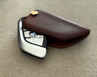 BMW G-serie Smart Key i vintage-stil | Handgjort nyckelfodral i fullnarvat läder