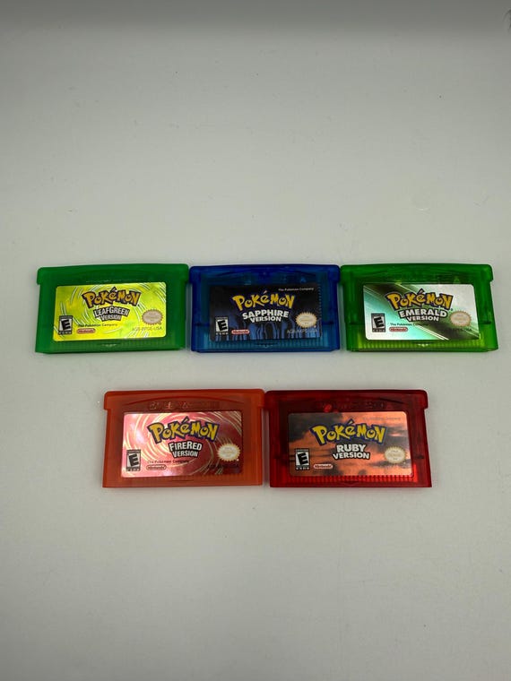 Bundle of 5 Pokemon GBA Cartridges+Case - TESTED