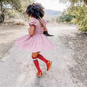 Burgundy Gingham Twirl Dress image 4