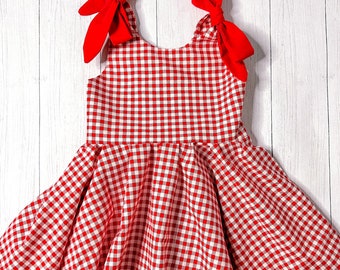 Red Gingham Twirl Dress Red Gingham Twirl Dress