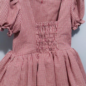 Burgundy Gingham Twirl Dress image 6