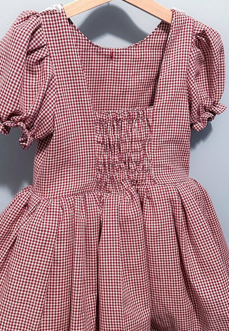 Burgundy Gingham Twirl Dress image 6