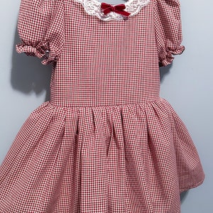 Burgundy Gingham Twirl Dress image 5