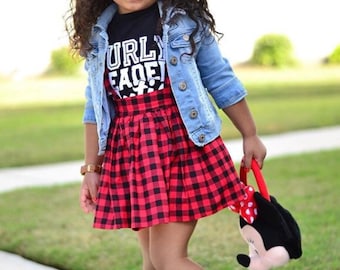 Buffalo Plaid Suspender Skirt