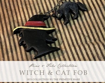 Witch & cat fob