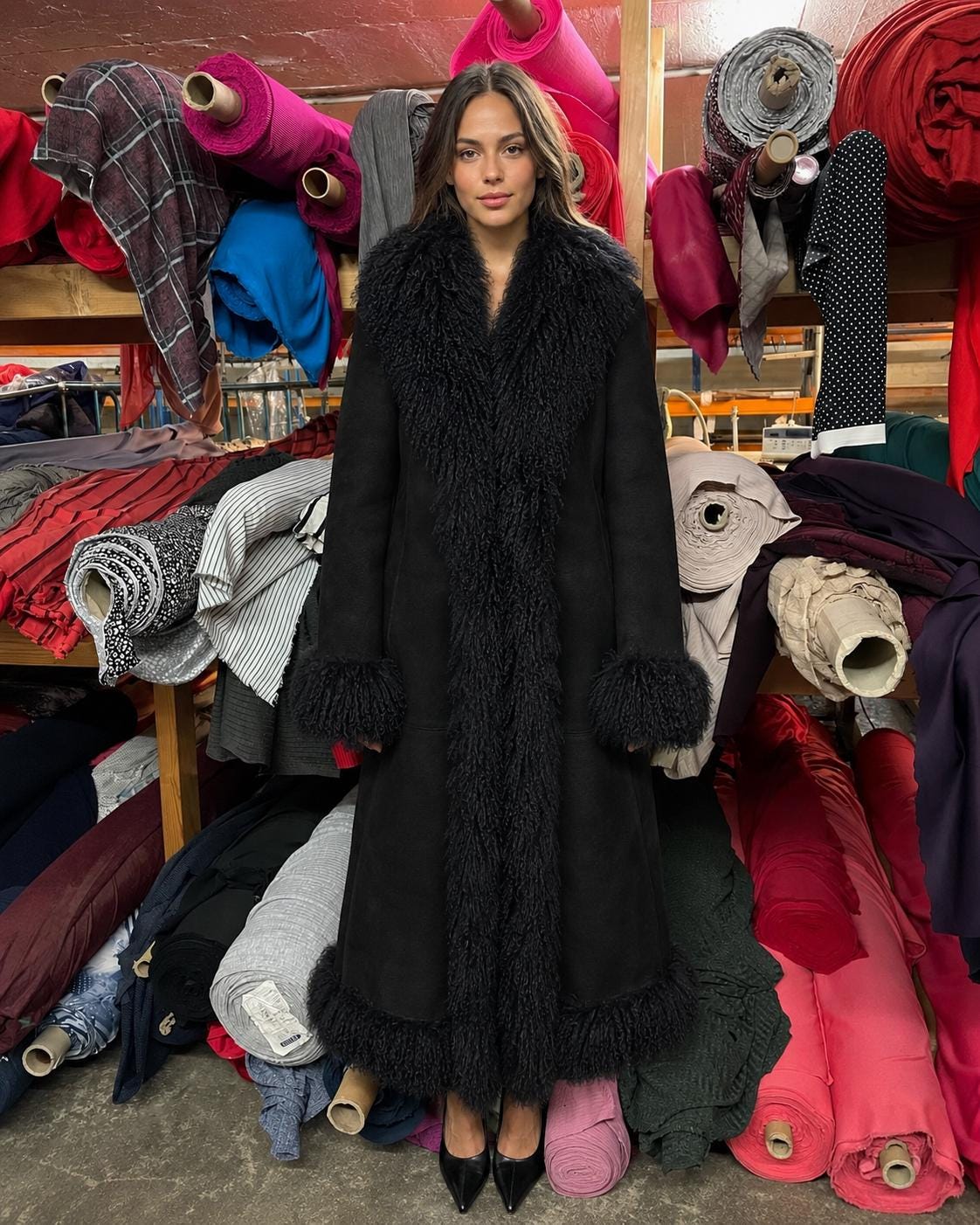 Y2k Black Fur Coat - Etsy