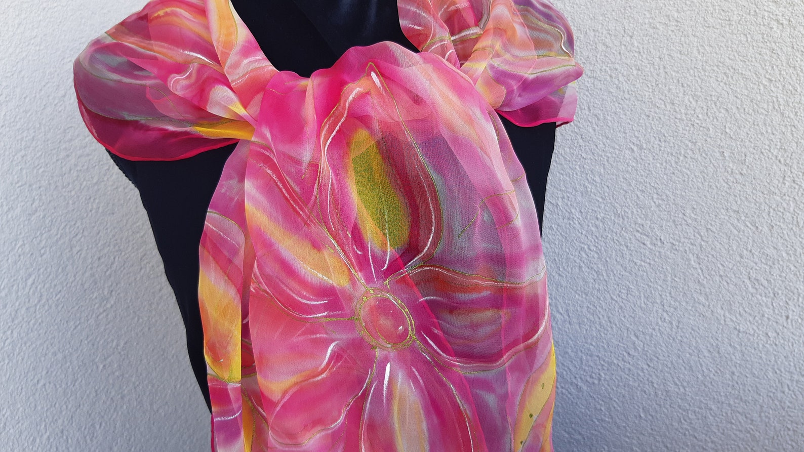 Pink Chiffon Rhinestone Star Scarf Top main image 0