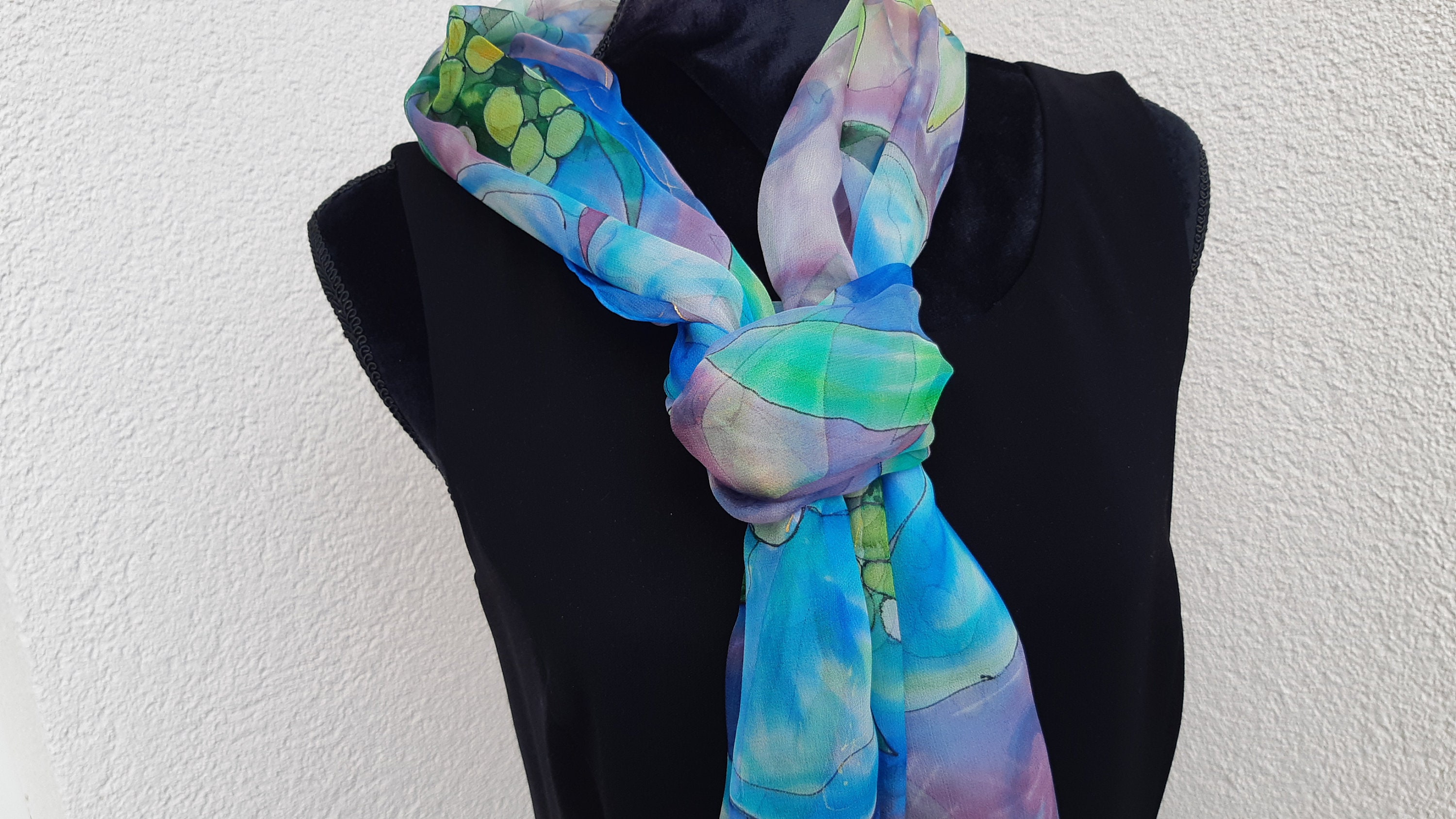 Sciarpa di lusso in morbida seta, sciarpa verde scuro, regalo personalizzato per lei, biglietto regalo disponibile, sciarpa da donna, sciarpa con motivo a uccelli - Italia Sciarpa di lusso in morbida seta, sciarpa verde scuro, regalo personalizzato per lei, biglietto regalo disponibile, sciarpa da donna, sciarpa con motivo a uccelli - Italia