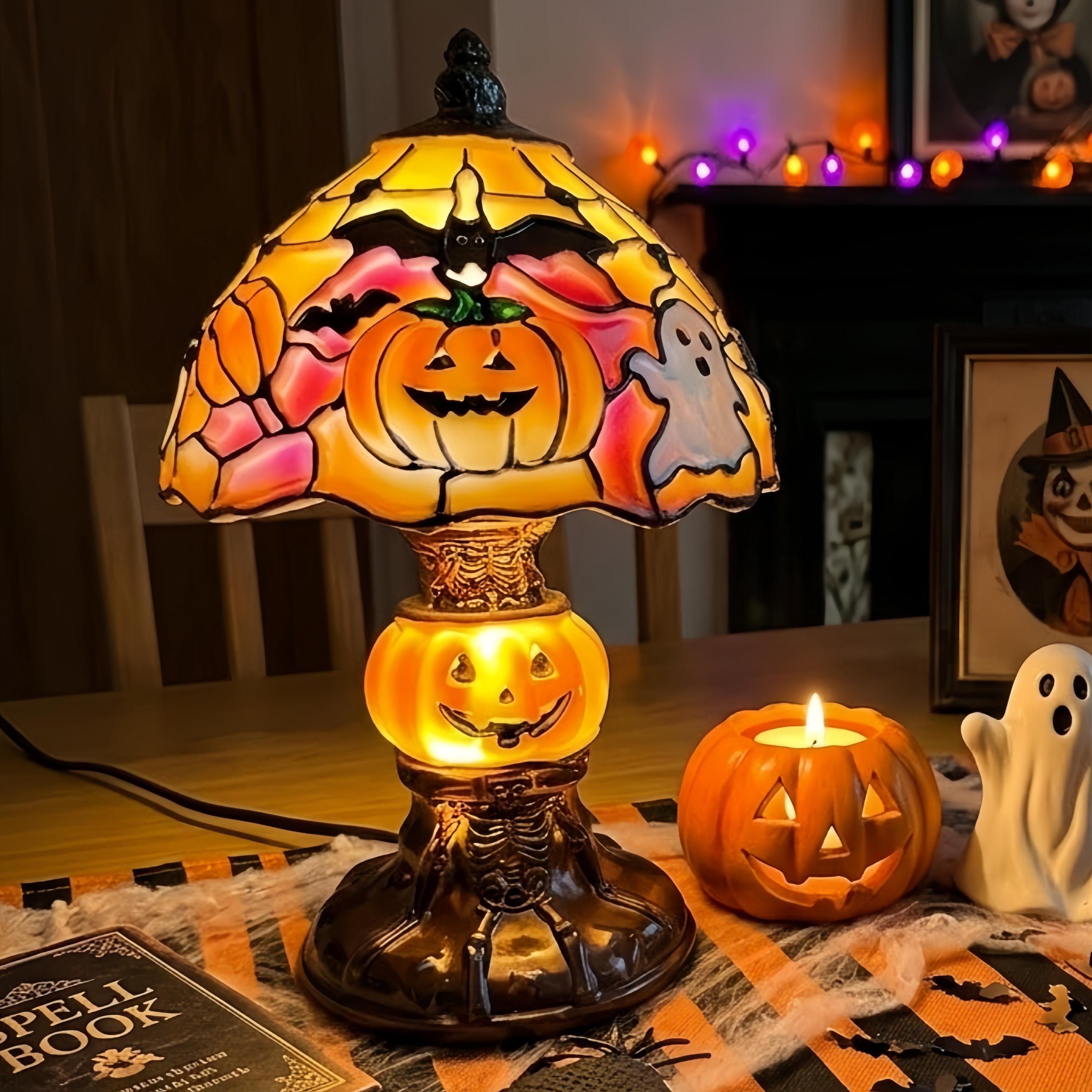 Stain Glass Pumpkin Lamp - Etsy