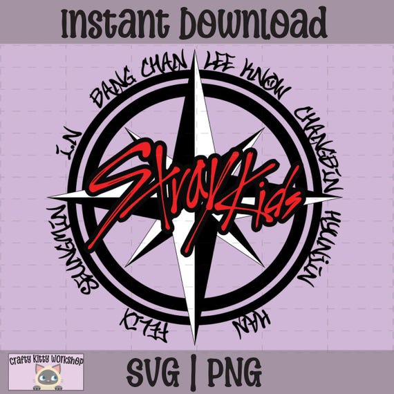 Stray Kids SKZ Compass With Member's Names SVG, PNG File - Etsy
