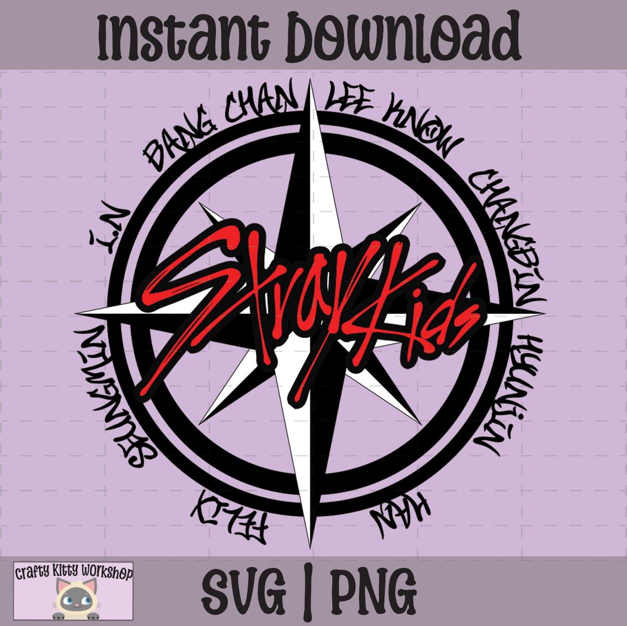 Stray Kids SKZ Compass SVG | Kpop Cricut Files (instant Download
