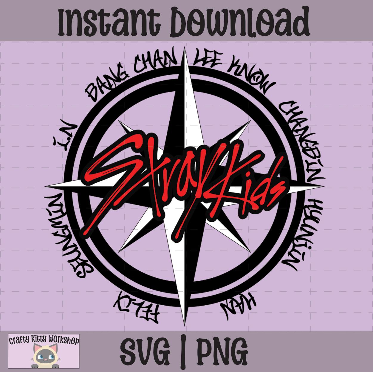 Stray Kids SKZ Compass SVG Kpop Cricut Files instant Download PNG 