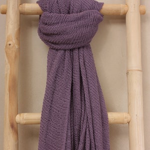 Purple Hand Knit Shawl, Big Soft Bamboo Shawl, Crochet Eco Friendly Scarf image 4