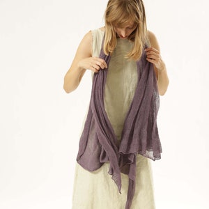 Purple Hand Knit Shawl, Big Soft Bamboo Shawl, Crochet Eco Friendly Scarf image 1