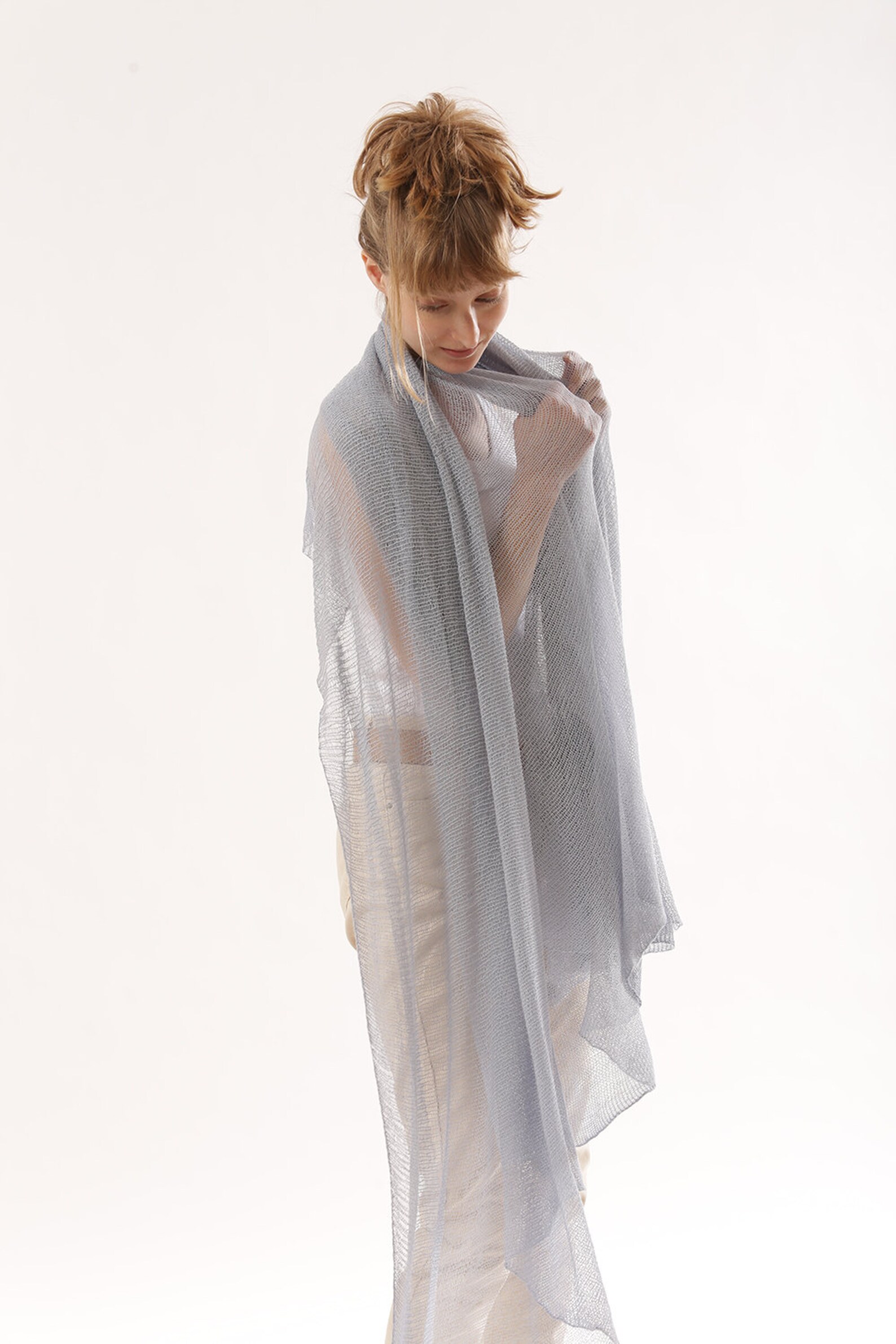 Big Sheer Purple Scarf Lavender Women Knitted Scarflight - Etsy