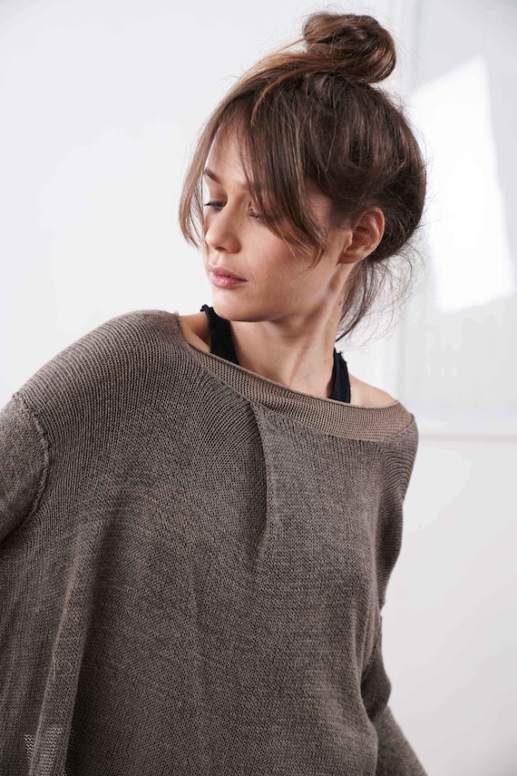 Loose Knit Sweater, Hand Knitted Sweater, Crochet sweater, crochet blouse, Cozy, Vegan knit Top, unique gift for her, girlfriend gift