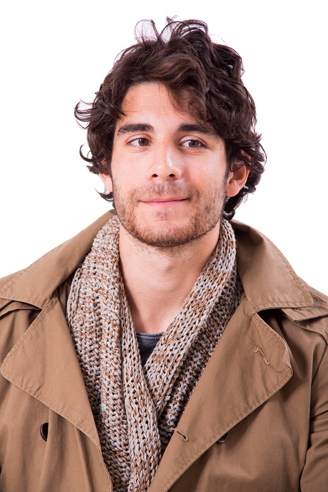 Men's Knitted Infinity Scarf Chunky Cowl Men's Scarf Etsy