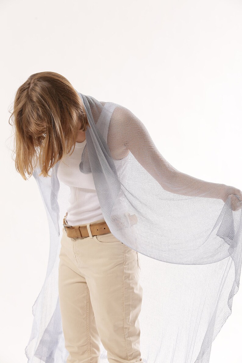 Big Sheer Purple Scarf Lavender Women Knitted Scarflight - Etsy