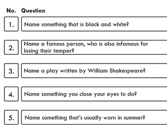 Quiz Questions Etsy