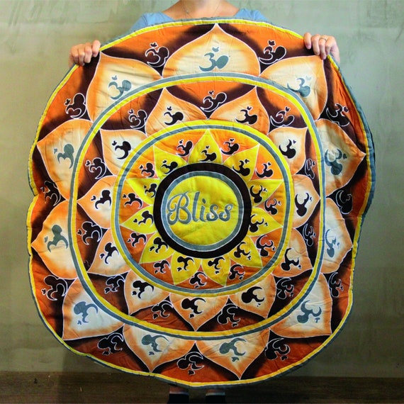 Round Buddhist Zen Mandala Meditation Prayer Mat Wall Etsy