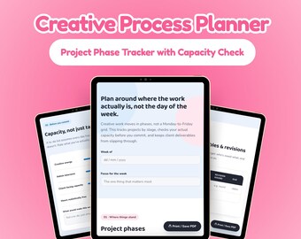 Kreativprozessplaner | Projektphasen-Tracker, Kapazitätsprüfung (Digitaler Download)