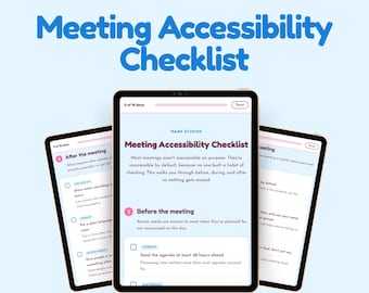 Checkliste für barrierefreie Meetings | Interaktives digitales Arbeitsbuch für inklusive Meetings (HTML-Download)