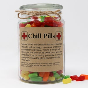 Personalized Chill Pill Gifts, Pick a Theme, Funny Kraft Paper Labels, Stickers, Labels for Jars Anyone