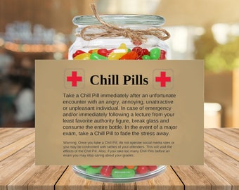 Chill Pill Gifts Students Printable Gifts