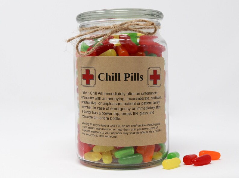 Personalized Chill Pill Gifts, Pick a Theme, Funny Kraft Paper Labels, Stickers, Labels for Jars NURSE