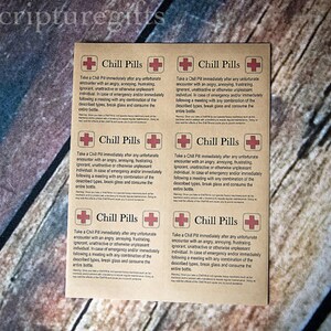 Personalized Chill Pill Gifts, Pick a Theme, Funny Kraft Paper Labels, Stickers, Labels for Jars image 2