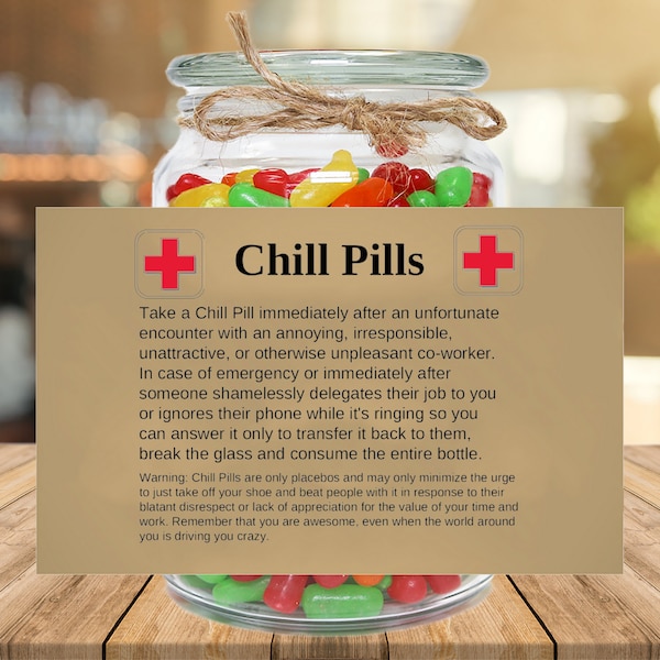 Chill Pill Gifts for Administrative Professional's Day or Administrative Assistant Survival Kit, Funny Gift About Being an Admin