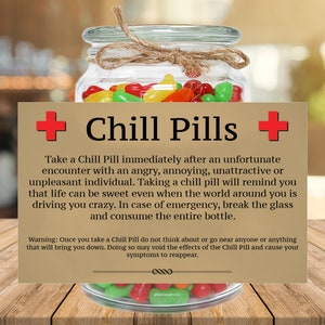 Chill Pill Gifts for Anyone, Funny Printable Gifts
