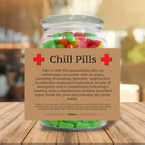 Chill Pills Gifts for Professionals, Funny Printable gifts for Office Co Workers