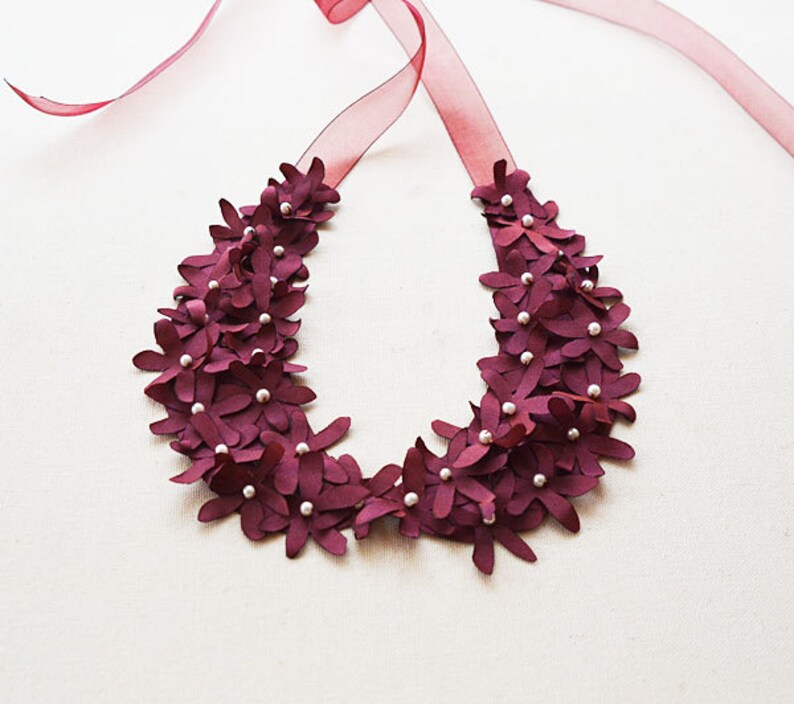 Flowers Collar Wedding Flower Collar Necklace Wedding Collar Etsy