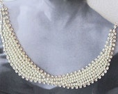 Pearl  Wedding, Collar Necklace,  Bridal Accessories, Weddings Collar, Jewelry,   Bridesmaids ,Choker, Rhinestone, Party, Prom, Fashion