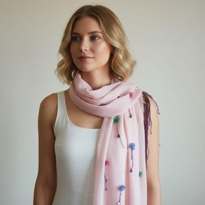 Bufanda de flores rosas