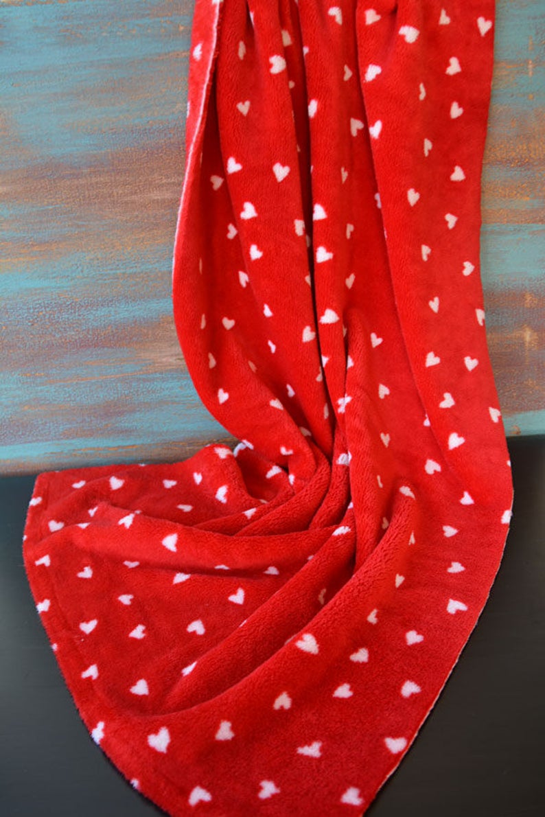 Heart Patterned Blanket Scarf, Heart Print Soft scarves, Winter accessories For Valentine's Day, Women Accessory, Christmas gift, For Women image 2