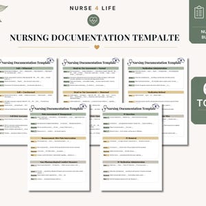 Nursing Documentation Template, Nursing Student Guide, 60Topics, 20 pages, Nursing Transfer Report, Instant Download