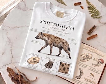 Spotted Hyena T-Shirt | Naturalist Illustration Plate | Wildlife & Field Guide Gift