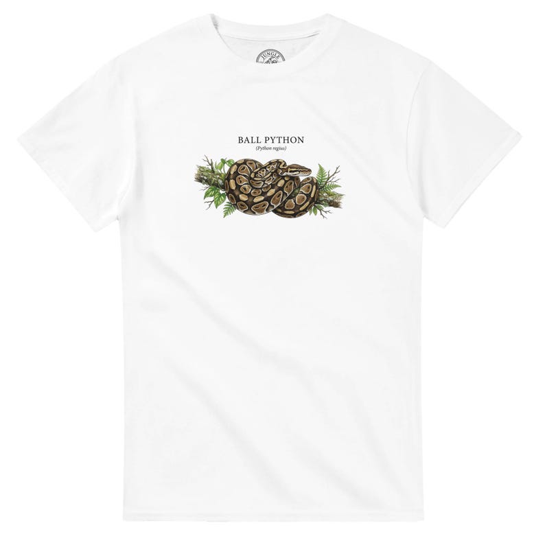 Maglietta unisex con stampa pitone reale | Maglietta pesante con grafica botanica del pitone reale immagine 5